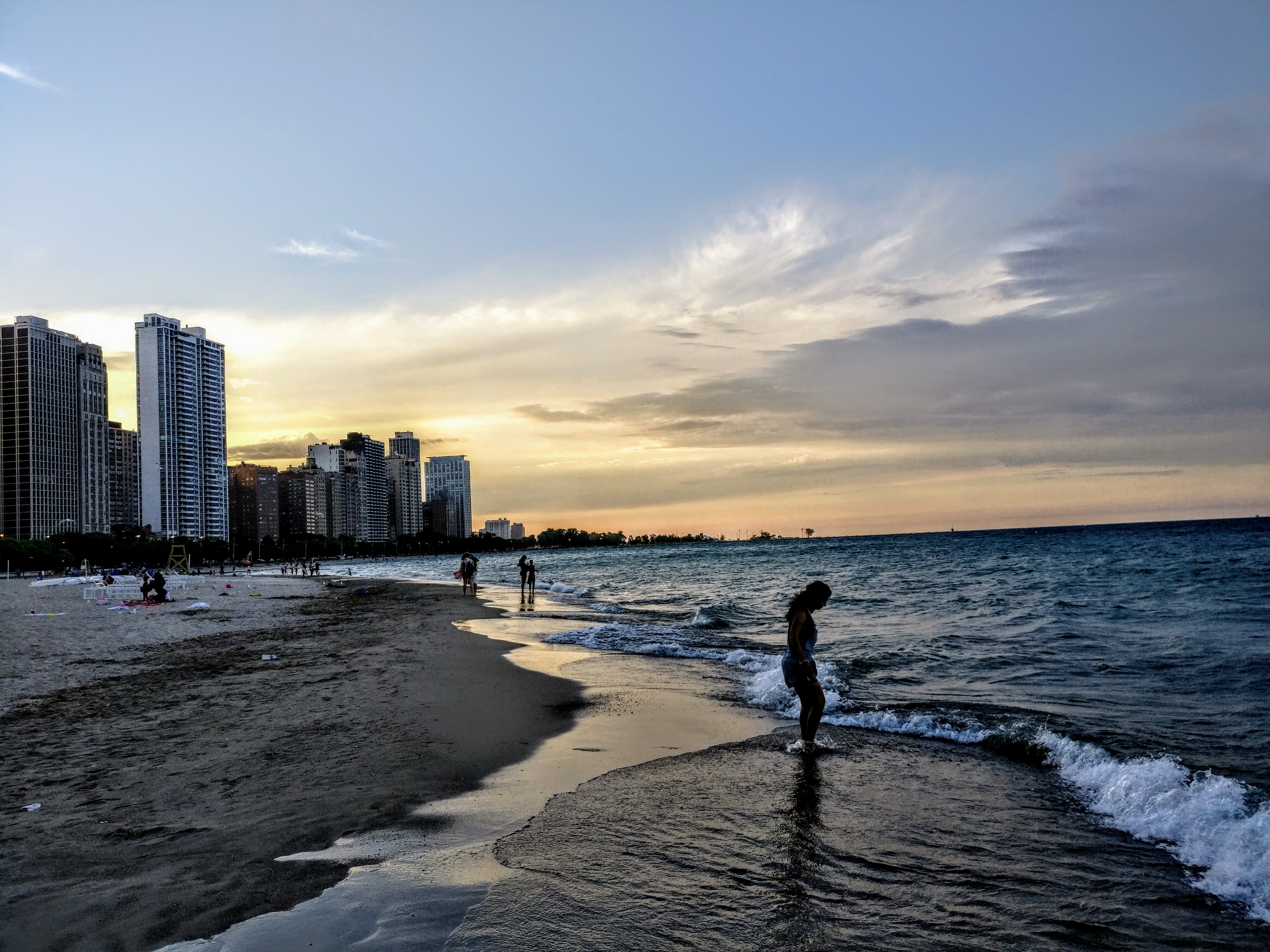 Oak Street Beach during the summer. Lake Michigan made everything better.