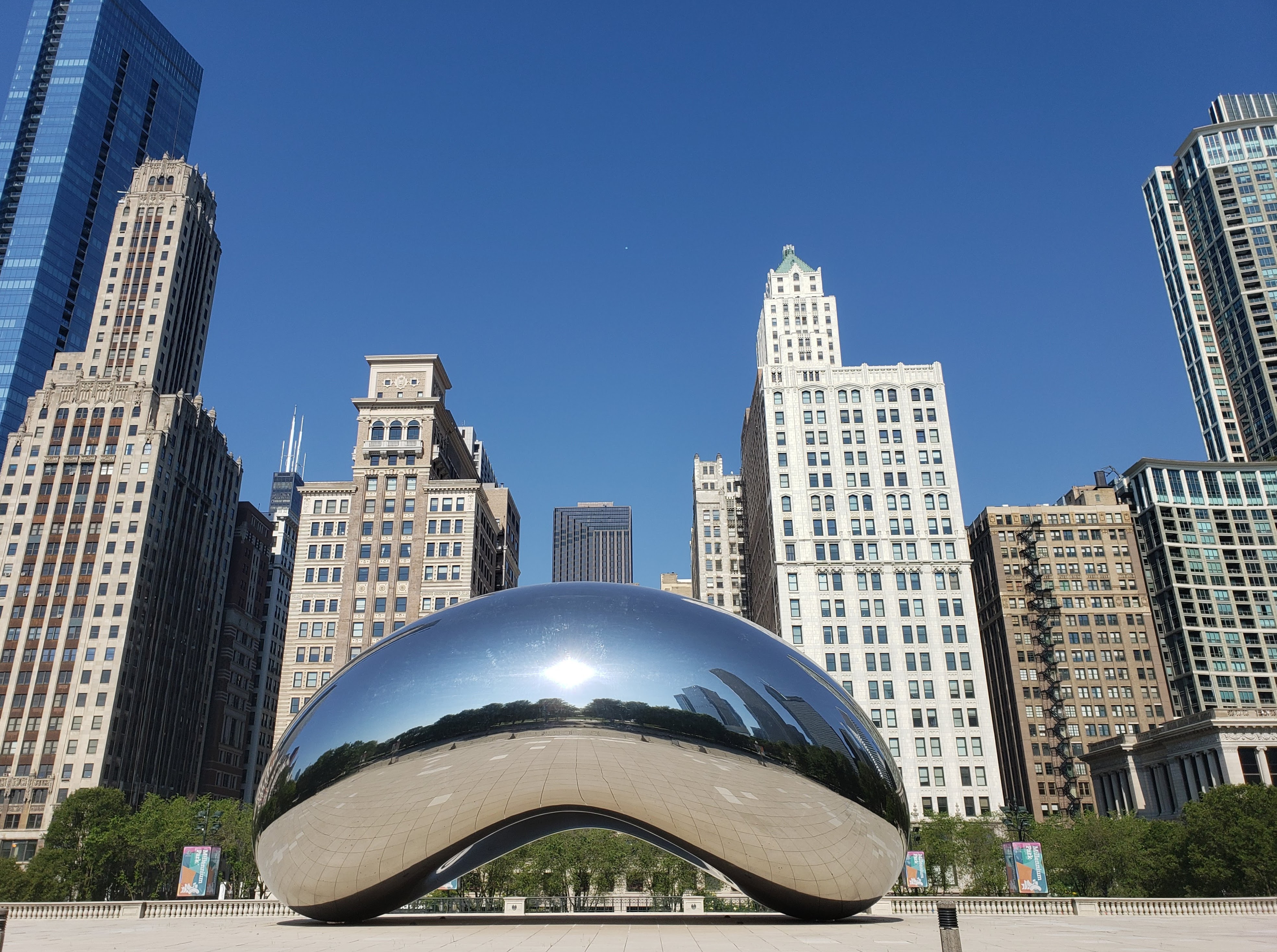 The iconic bean during the height of a global pandemic. Clicked during our final visit to (a desolate) downtown.