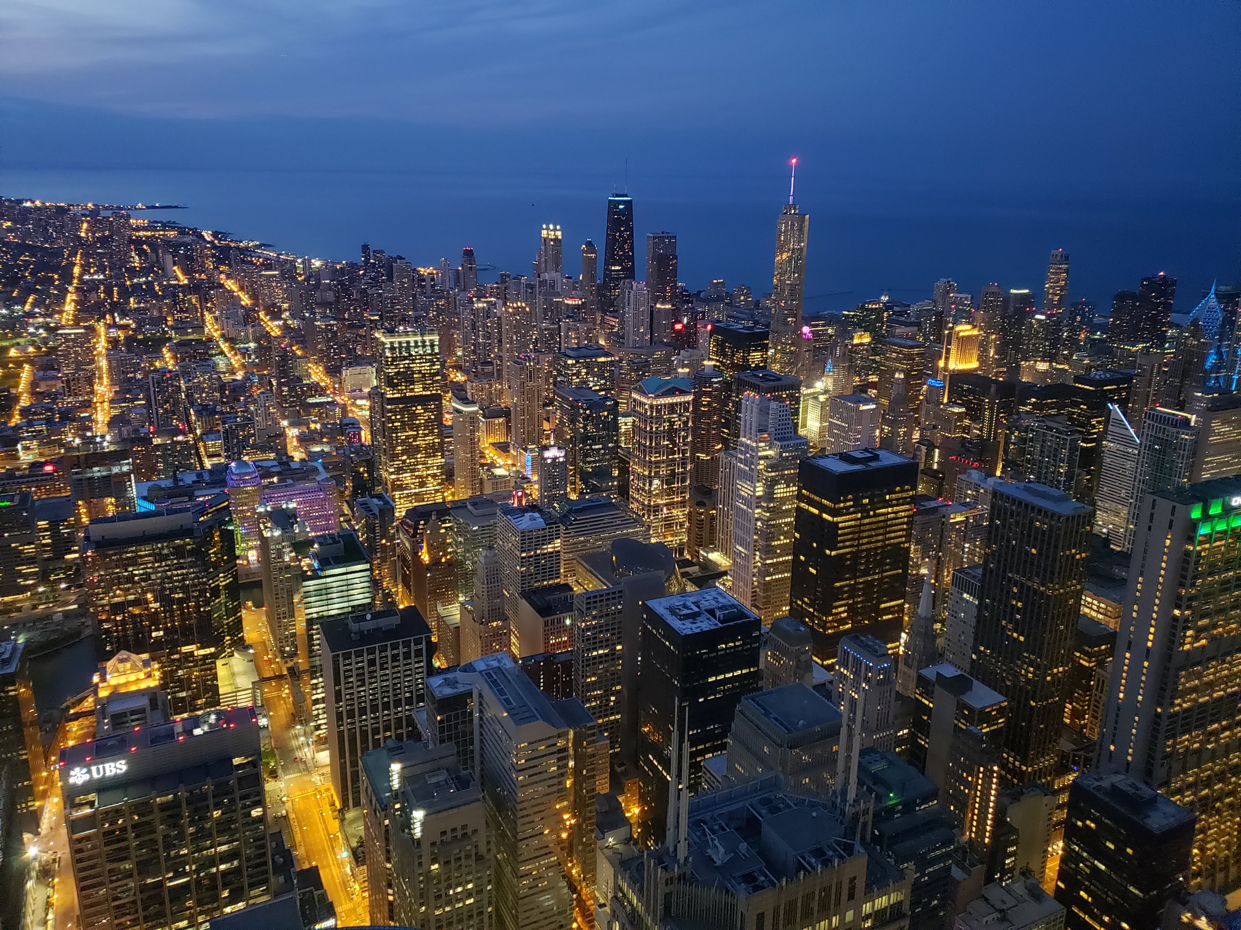 The view from Willis Tower after sunset