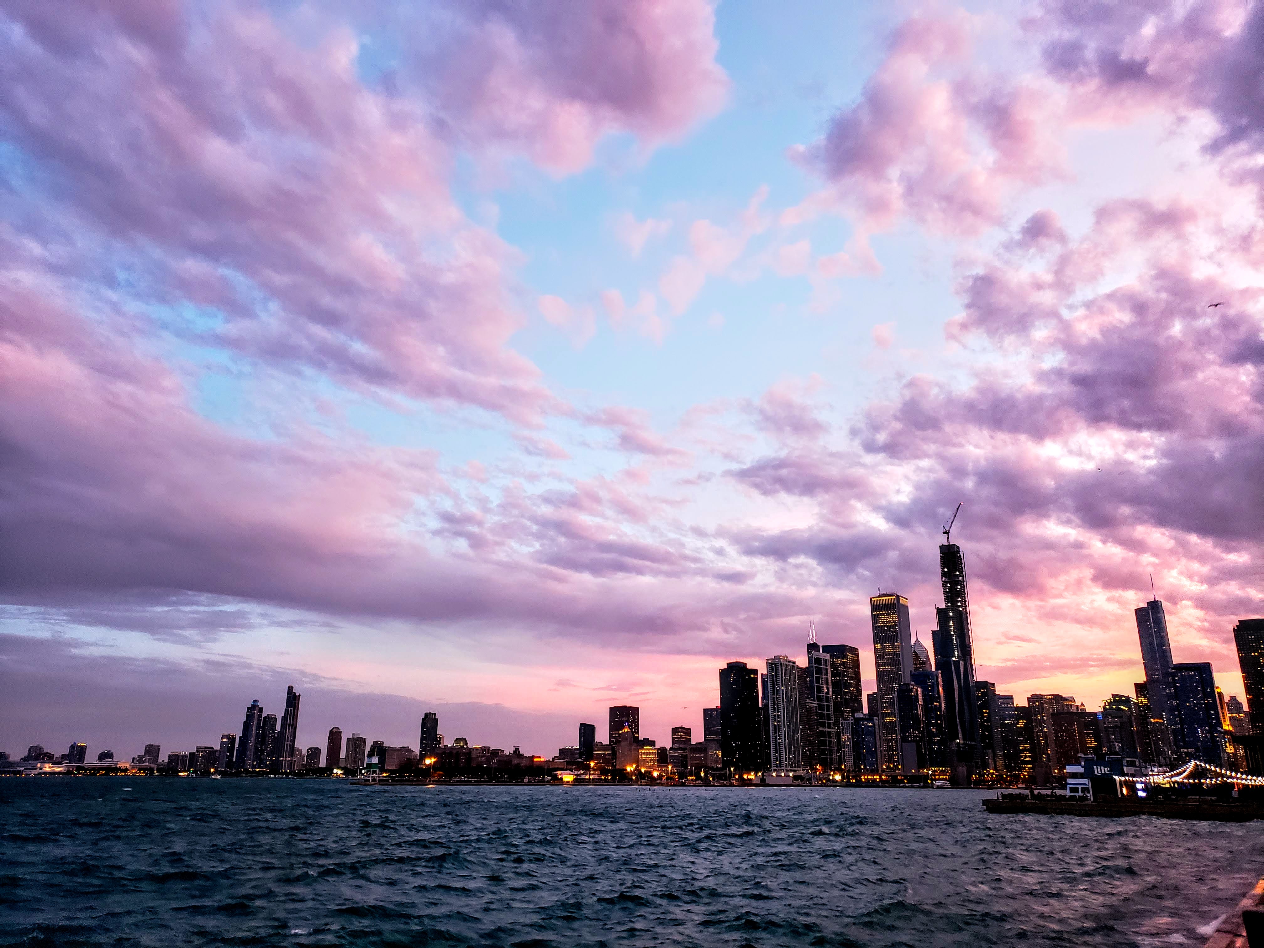 The Chicago skyline from Navy Pier